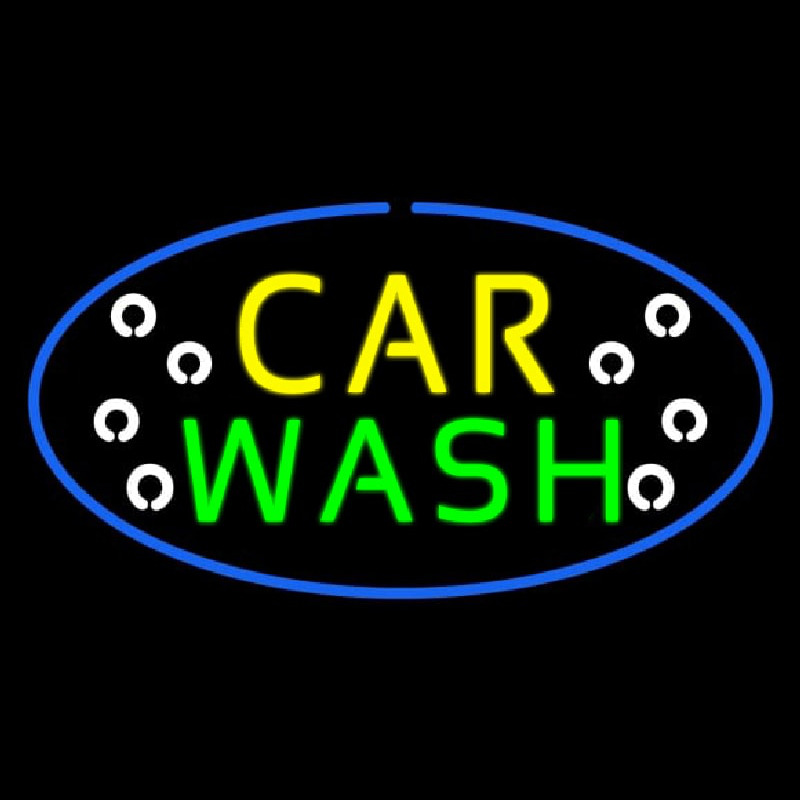 Car Wash Block Oval Neonreclame