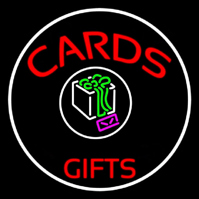 Cards And Gifts Block Logo Neonreclame