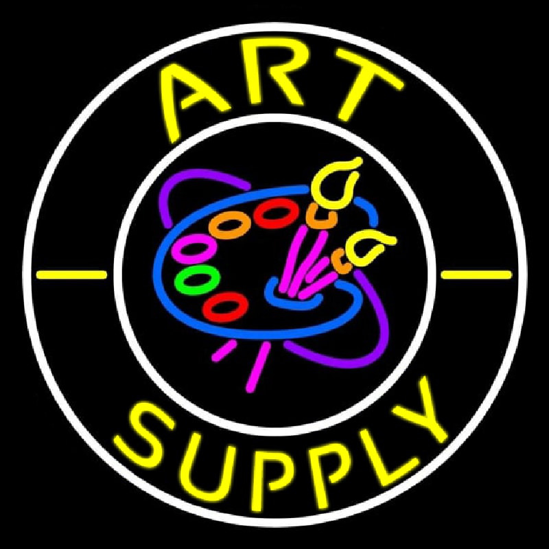 Circle Art Supply With Logo Neonreclame