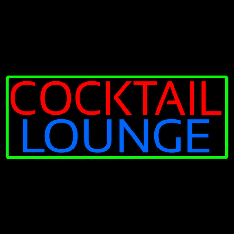 Cocktail Lounge With Green Border Neonreclame