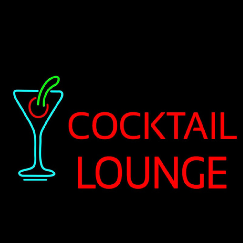 Cocktail Lounge With Martini Glass Neonreclame