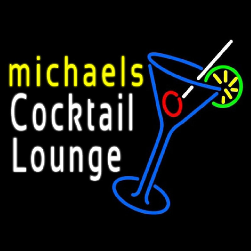 Cocktail Lounge With Martini Glass Neonreclame