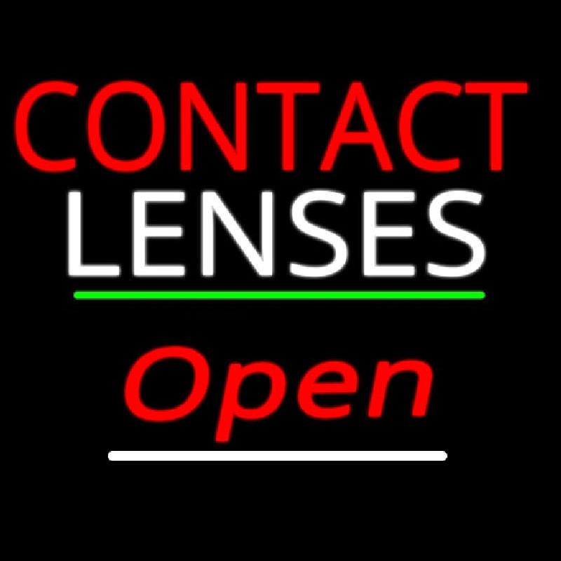 Contact Lenses Open Green Line Neonreclame