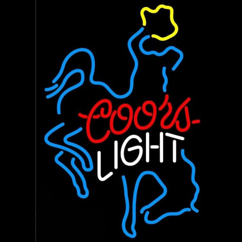 Coors Light Bucking Bronco Beer Sign Neonreclame