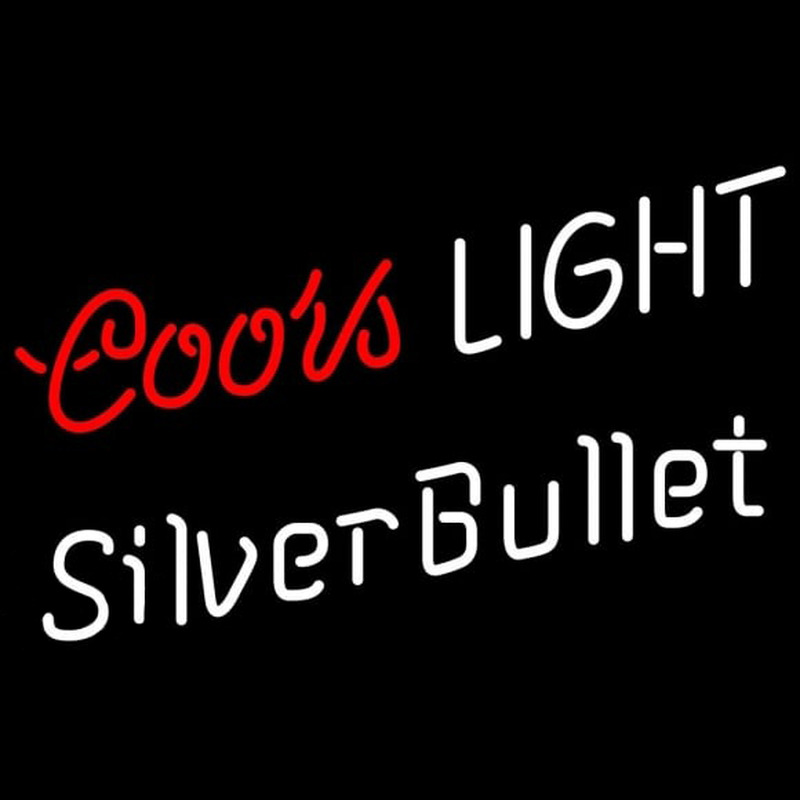 Coors Light Double Line Silver Bullet Beer Sign Neonreclame