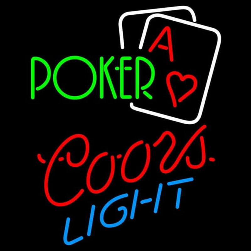 Coors Light Green Poker Neonreclame