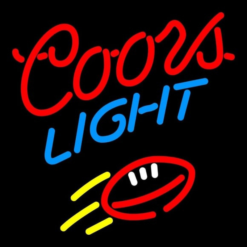 Coors Light Red Football Beer Sign Neonreclame