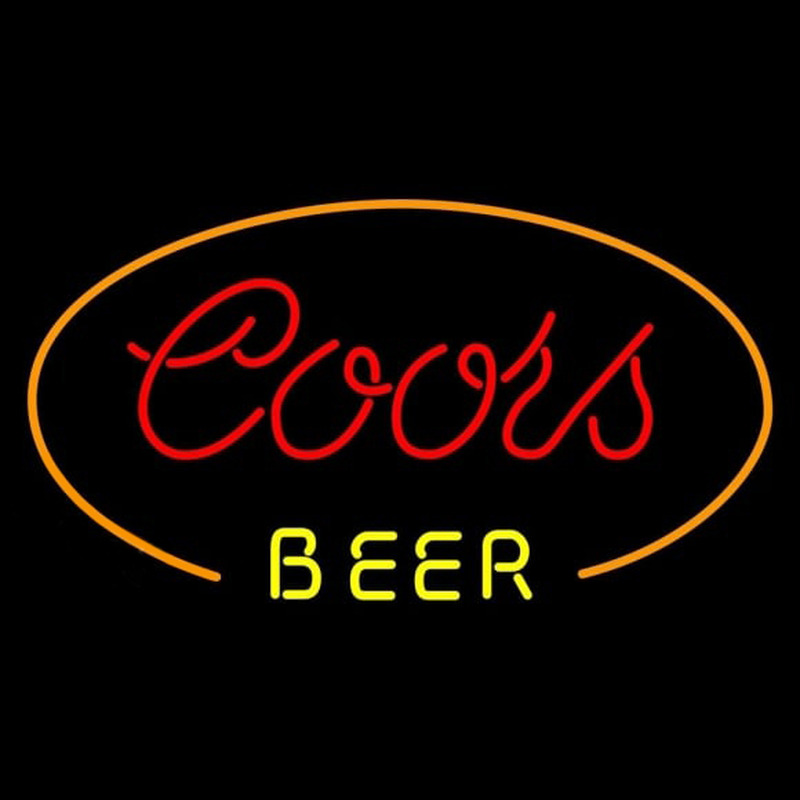 Coors Red Ovel Beer Sign Neonreclame