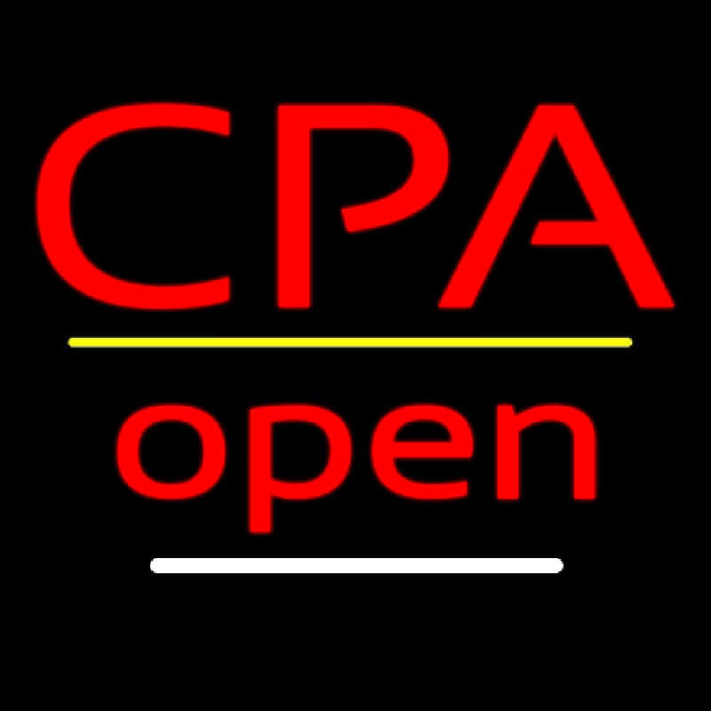 Cpa Open Yellow Line Neonreclame