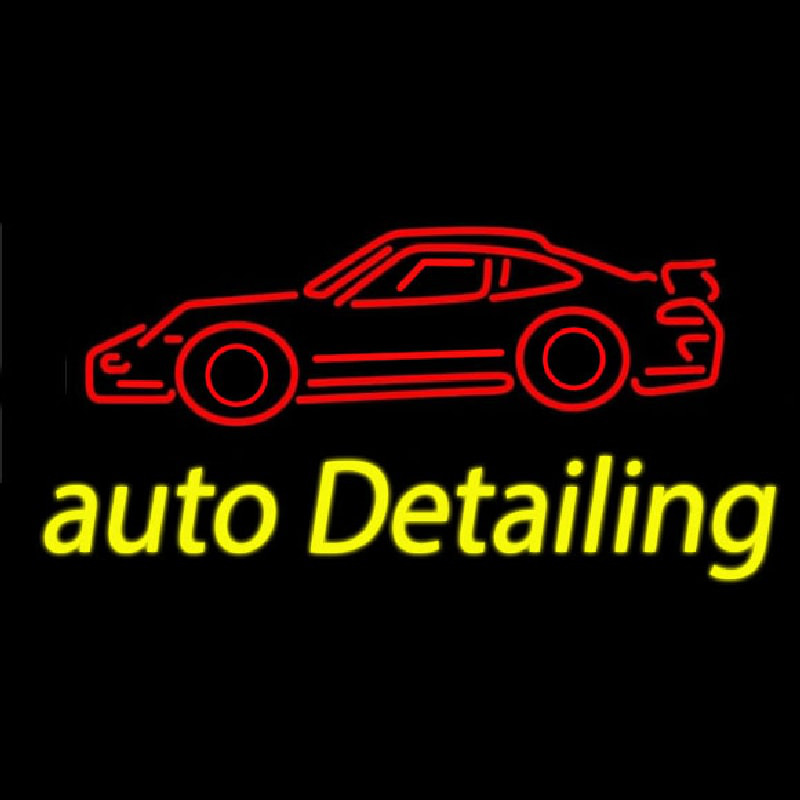 Cursive Auto Detailing With Car Logo 1 Neonreclame