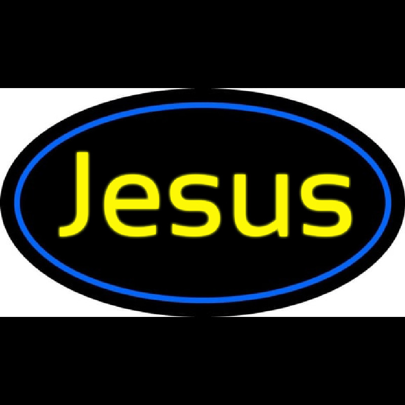 Cursive Blue Jesus Neonreclame