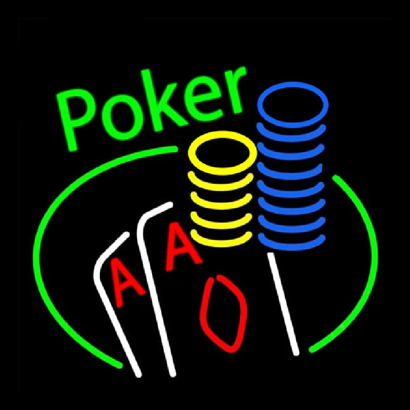 Cursive Green Poker Neonreclame