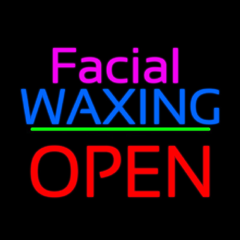 Cursive Pink Facial Wa ing Block Red Open Neonreclame