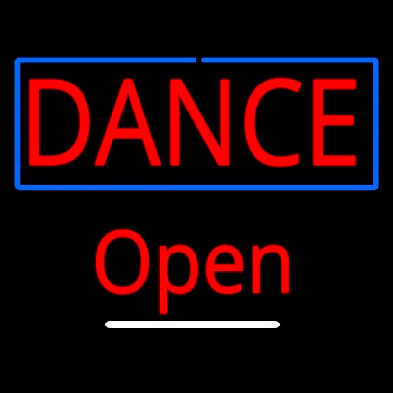 Dance Open White Line Neonreclame