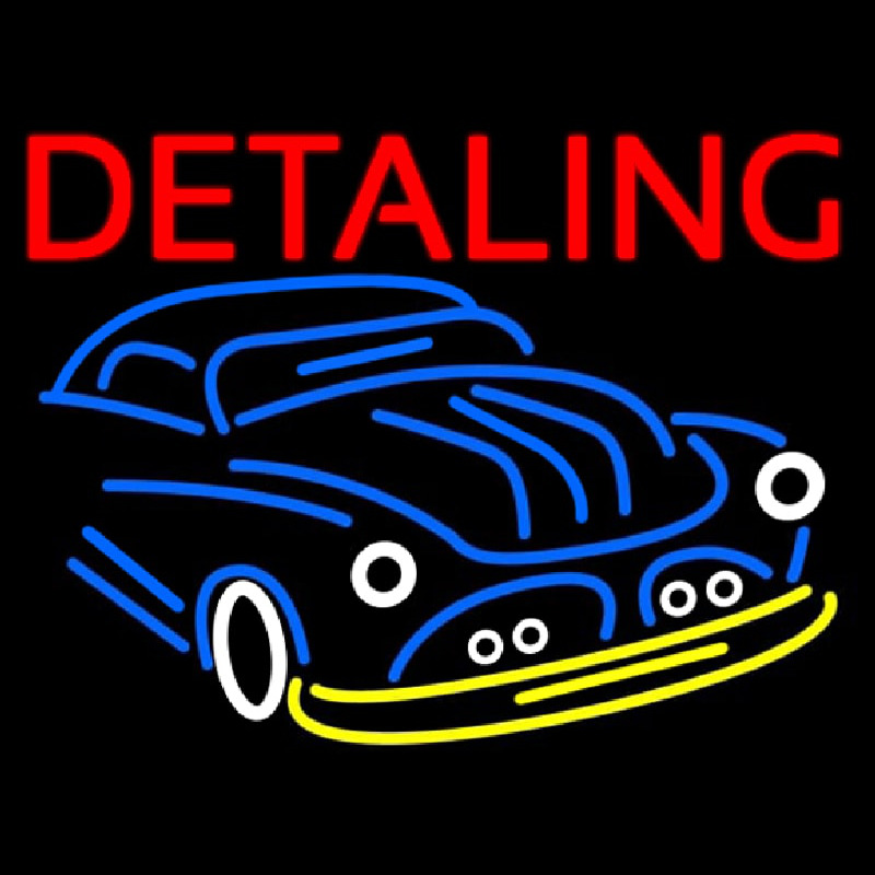 Detailing With Car Logo Neonreclame