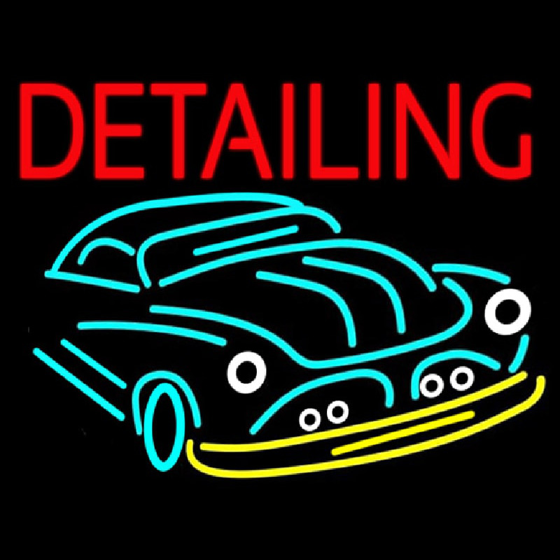 Detailing With Car Logo Neonreclame