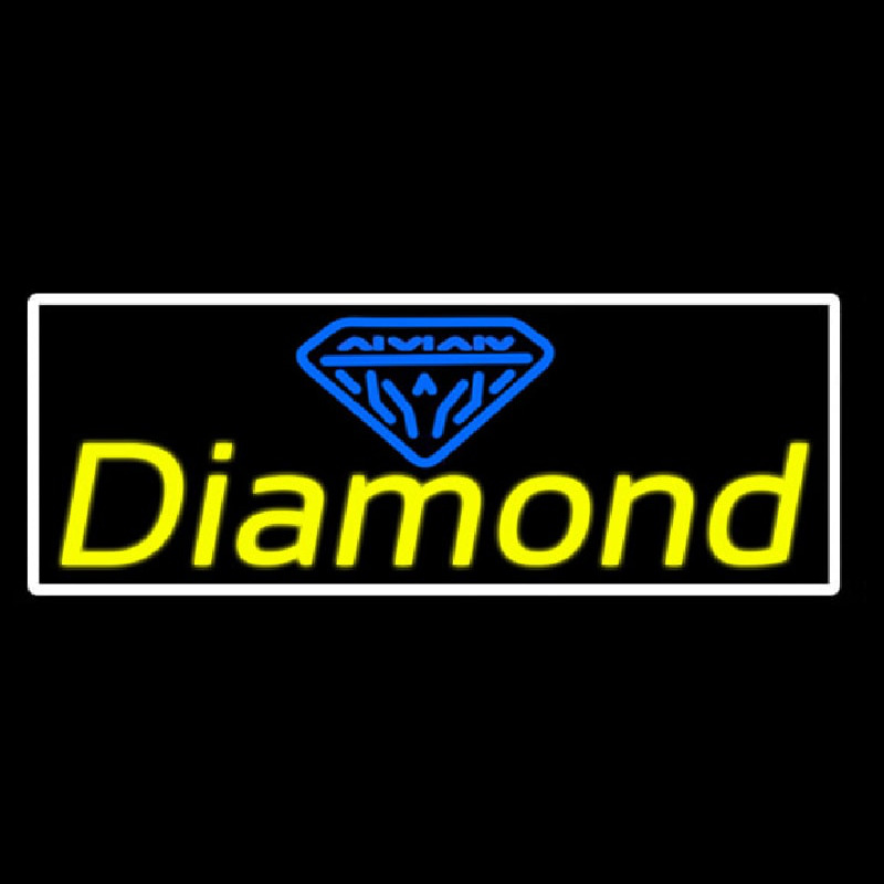 Diamond Yellow White Border Neonreclame