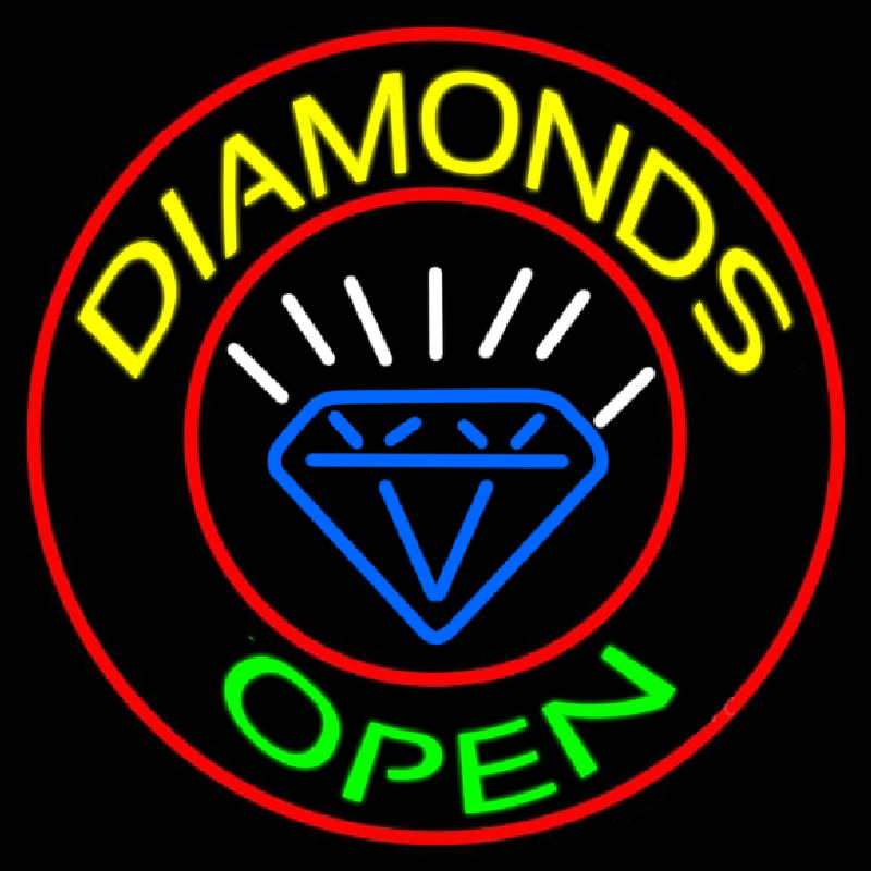 Diamonds Open Block With Logo Neonreclame