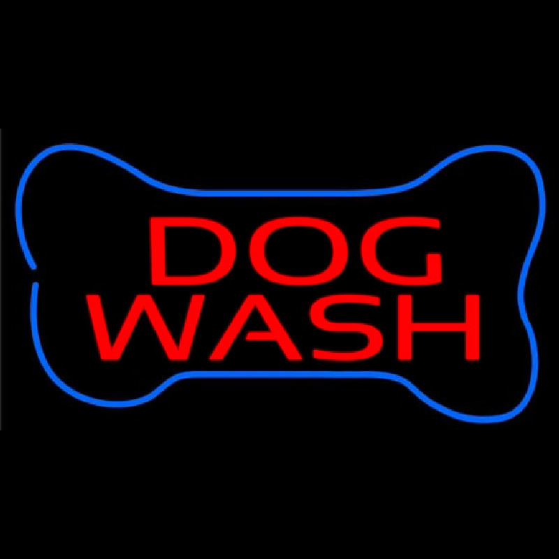 Dog Wash With Bone Neonreclame