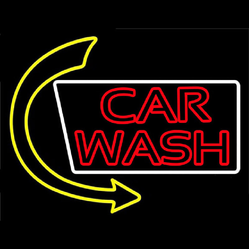 Double Stroke Car Wash With Arrow Neonreclame