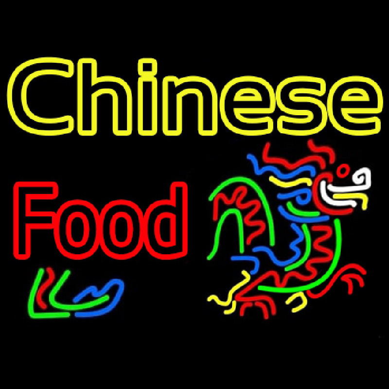 Double Stroke Chinese Food Logo Neonreclame