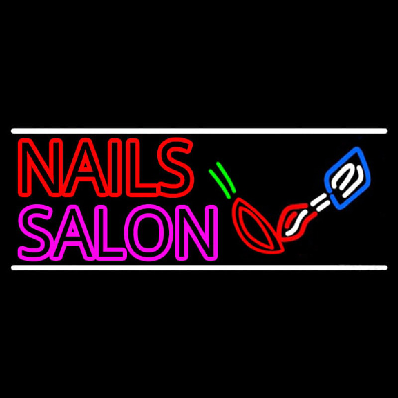 Double Stroke Nail Salon Logo Neonreclame