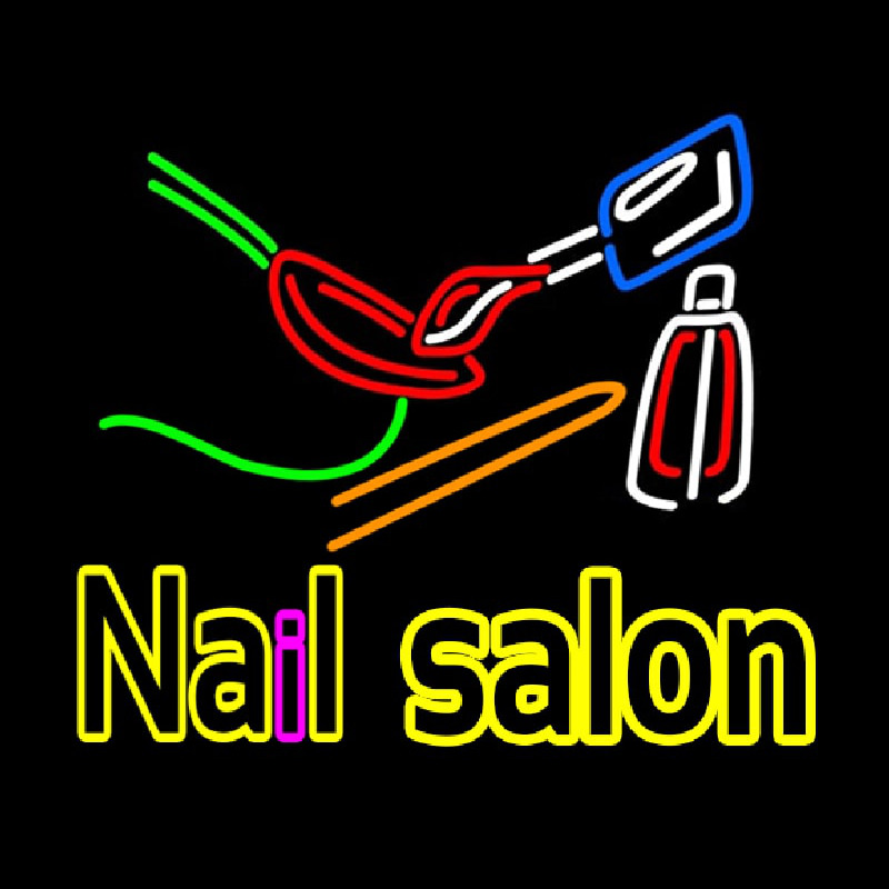 Double Stroke Nail Salon Logo Neonreclame