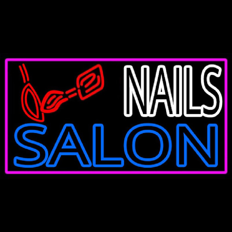 Double Stroke Nail Salon Logo Neonreclame