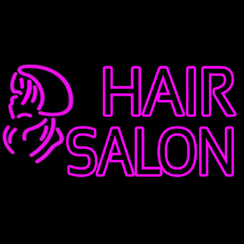 Double Stroke Pink Hair Salon Neonreclame