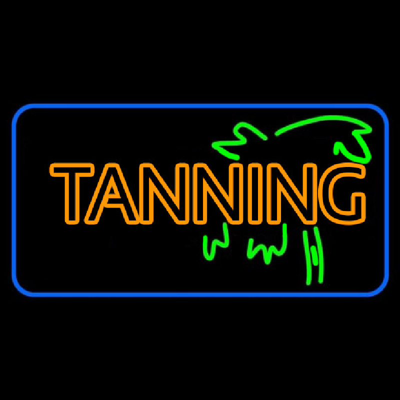 Double Stroke Yellow Tanning Neonreclame