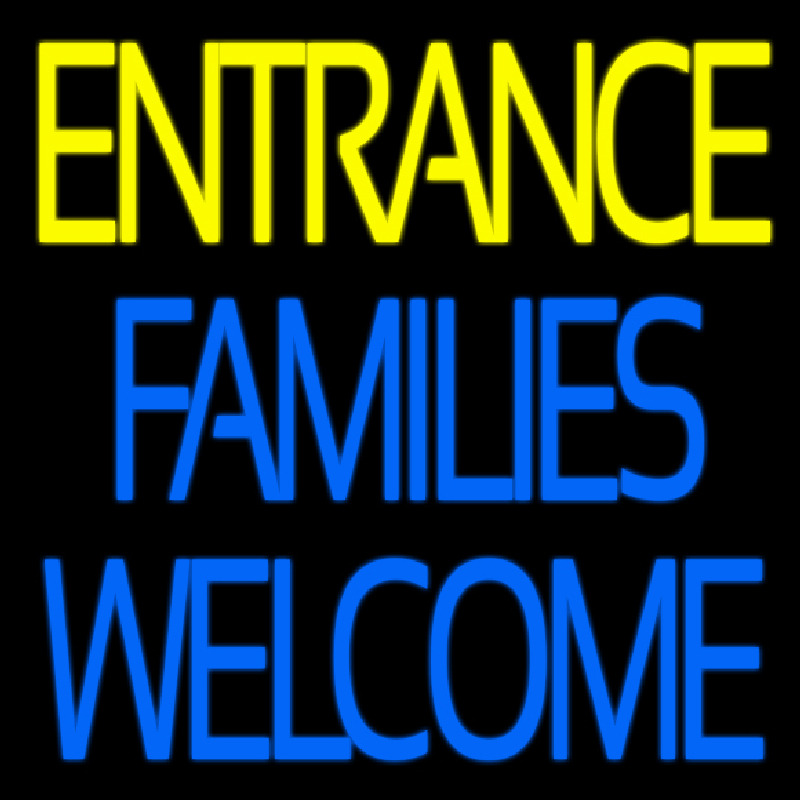 Entrance Families Welcome Neonreclame