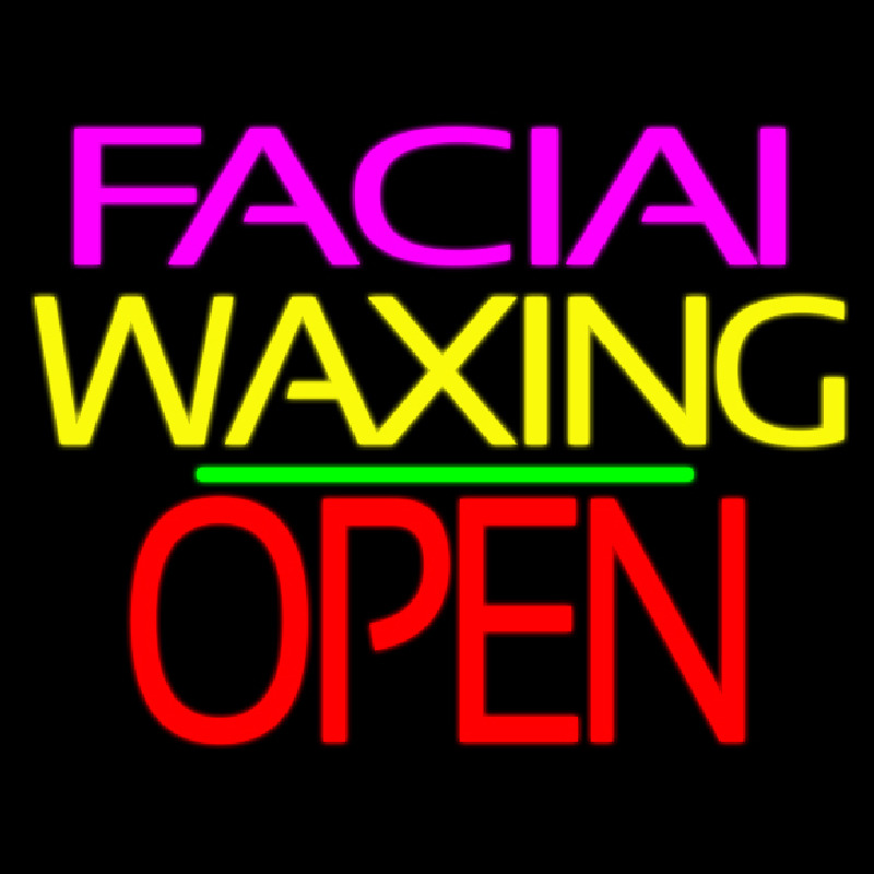 Facial Wa ing Block Open Green Line Neonreclame