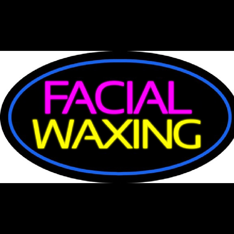 Facial Wa ing Oval Blue Neonreclame