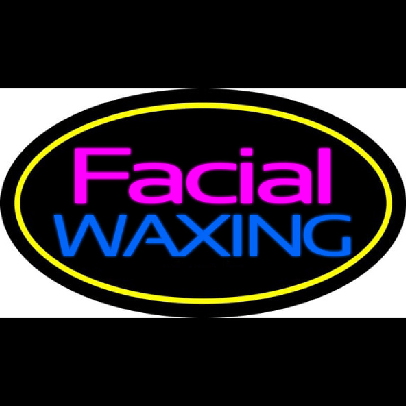 Facial Wa ing Oval Yellow Neonreclame