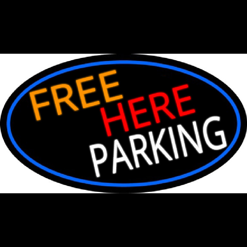 Free Her Parking Oval With Blue Border Neonreclame