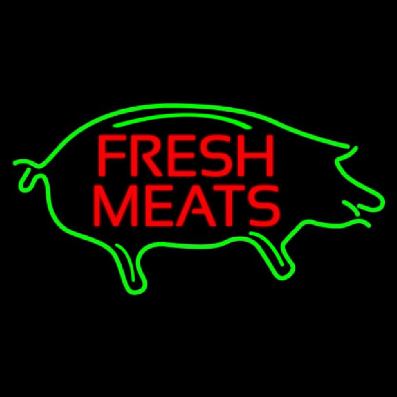 Fresh Meats With Pig Neonreclame