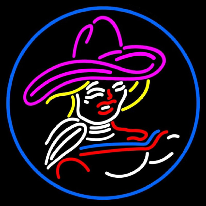 Girl With A Hat Neonreclame