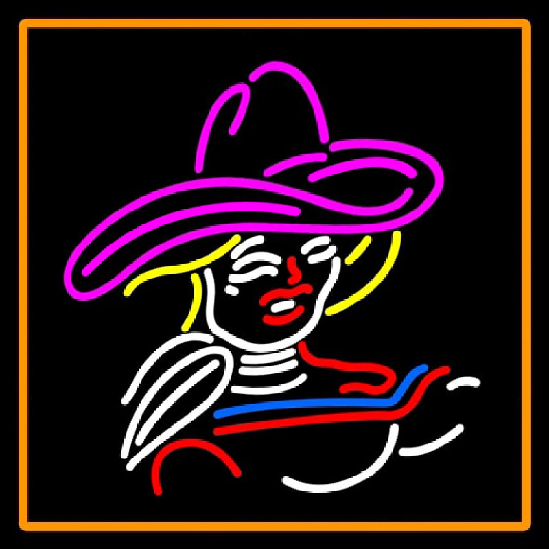 Girl With A Hat Neonreclame