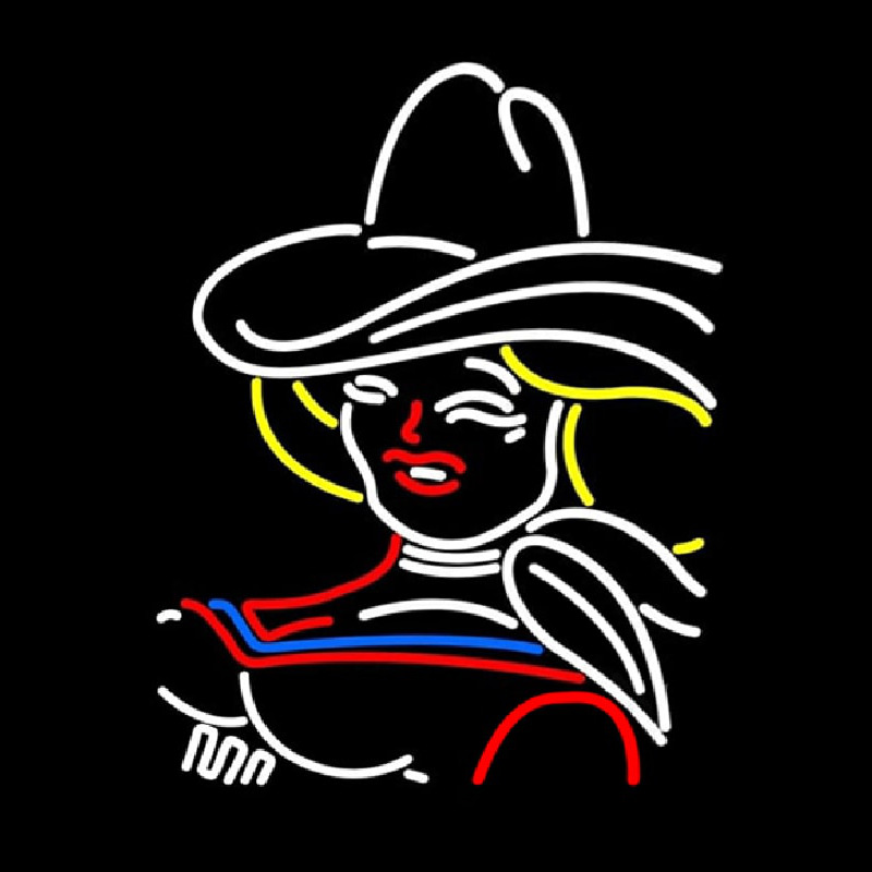 Girl With A Hat Neonreclame