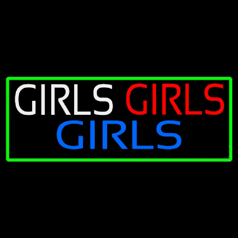 Girls Girls Girls Strip With Turquoise Border Neonreclame