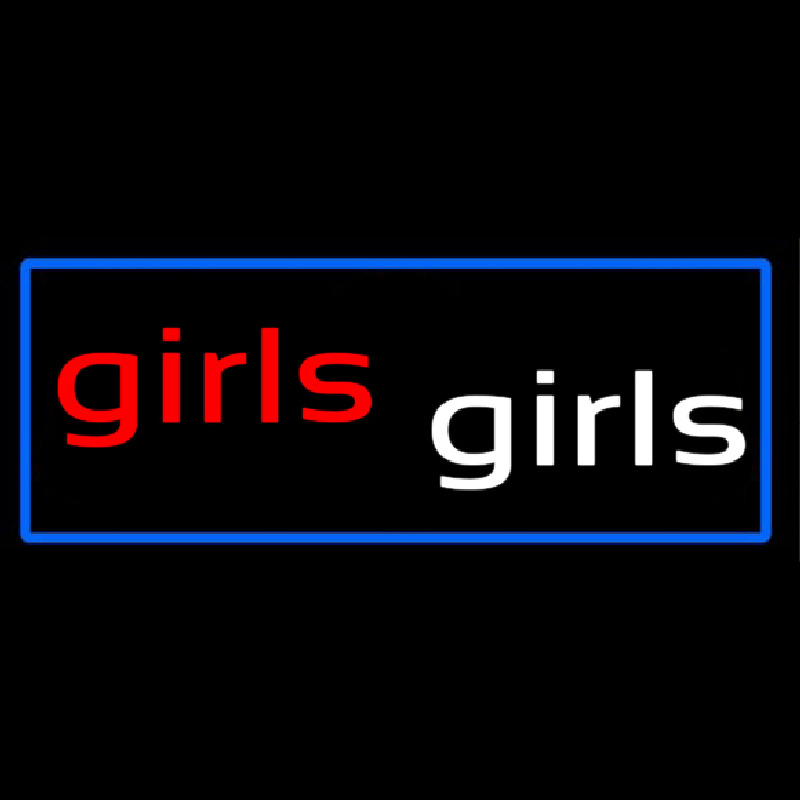 Girls Girls Strip Club With Blue Border Neonreclame