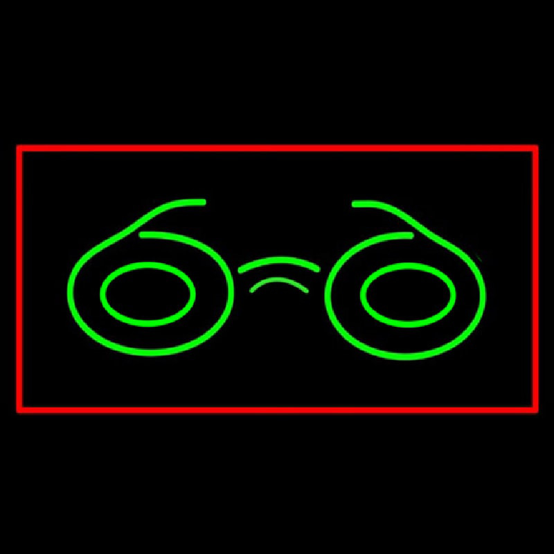 Glasses Logo Rectangle Red Neonreclame