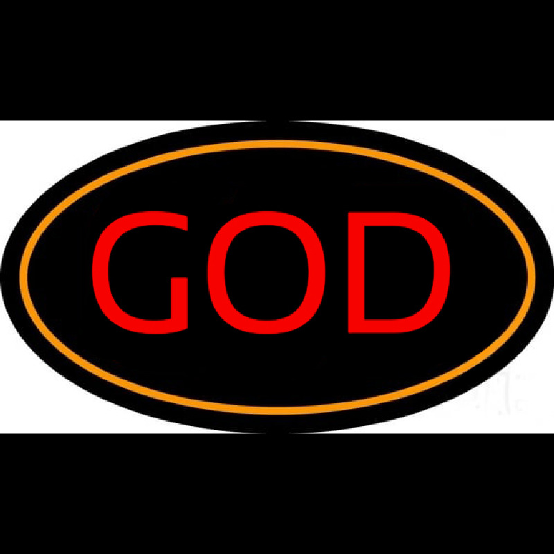 God With Border Neonreclame