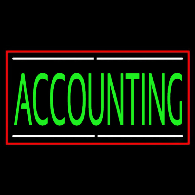 Green Accounting With Red Border Neonreclame