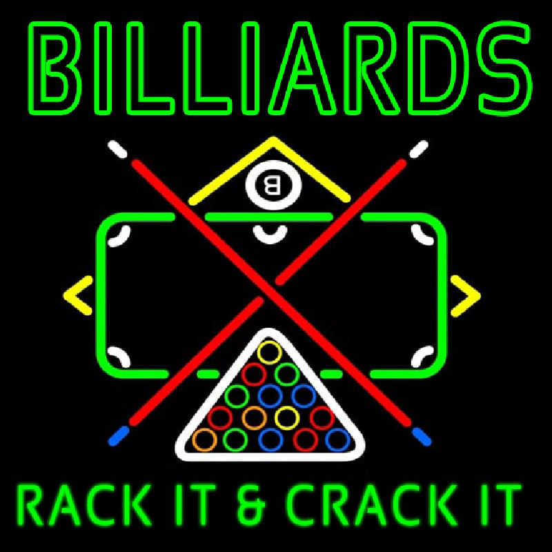 Green Billiards Rack It And Crack It Neonreclame