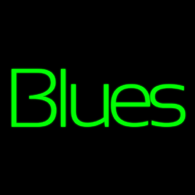 Green Blues Cursive 1 Neonreclame