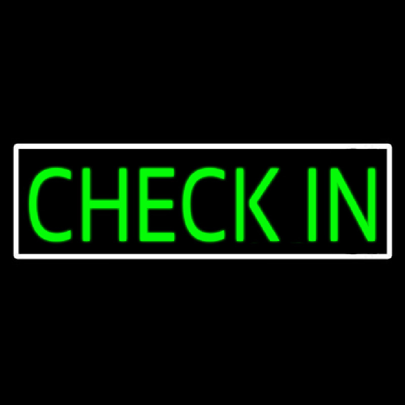 Green Check In Neonreclame