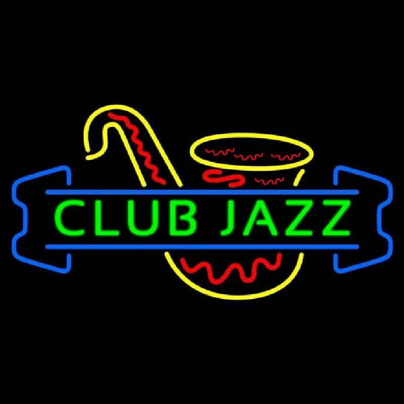 Green Club Jazz Block With Sa ophone 1 Neonreclame