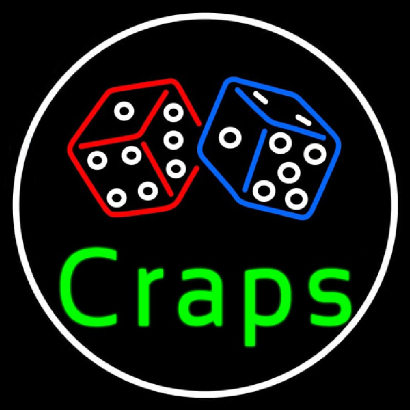 Green Craps Dice 1 Neonreclame