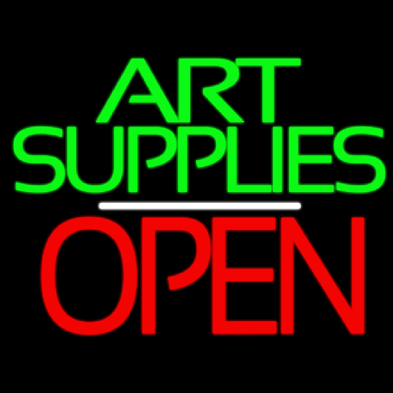 Green Double Stroke Art Supplies With Open 1 Neonreclame